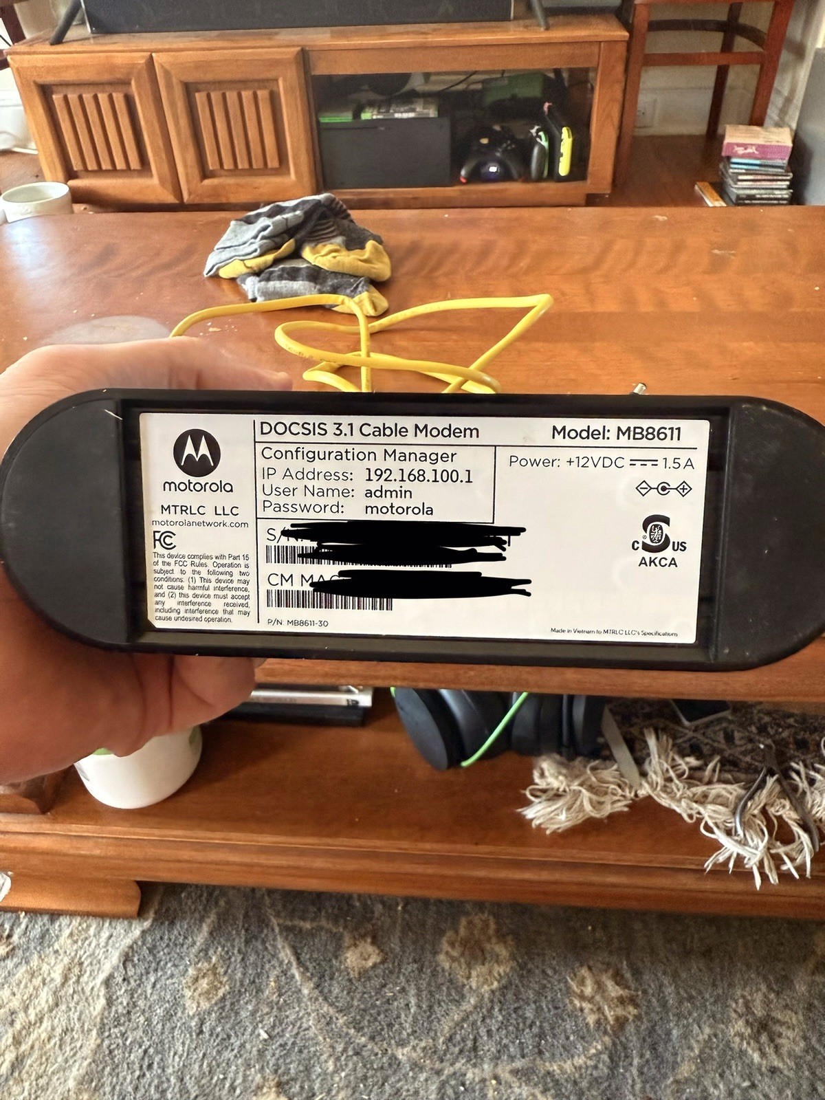 Motorola MB8611 DOCSIS 3.1 Multi-Gig Cable Modem 2.5 Gbps 2500 Mbps Max