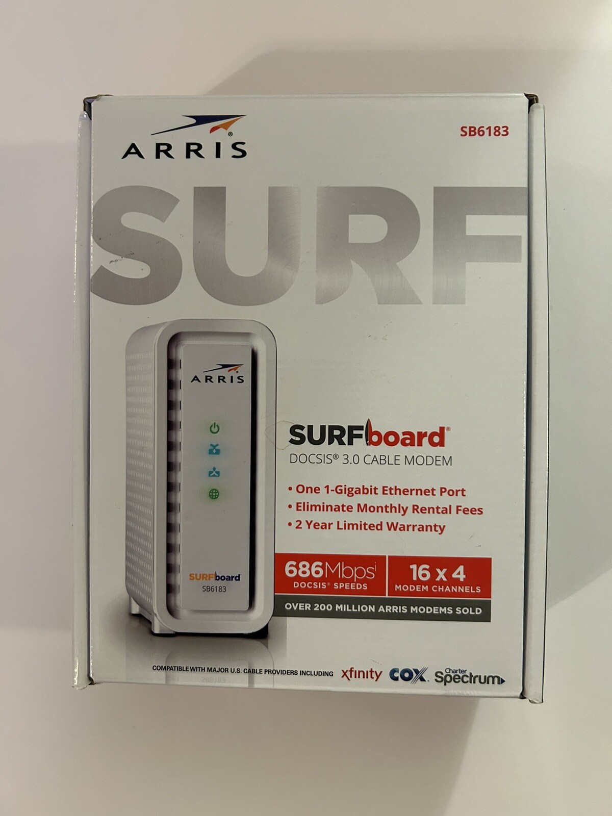 Arris SB6183 SURFboard DOCSIS 3.0 Cable Modem -White Open Box