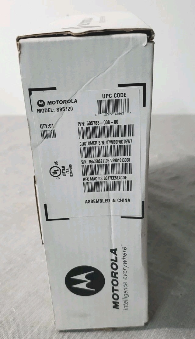 Motorola SURFboard SB5120 Cable Modem (505808-007-00) 38.91 Mbps