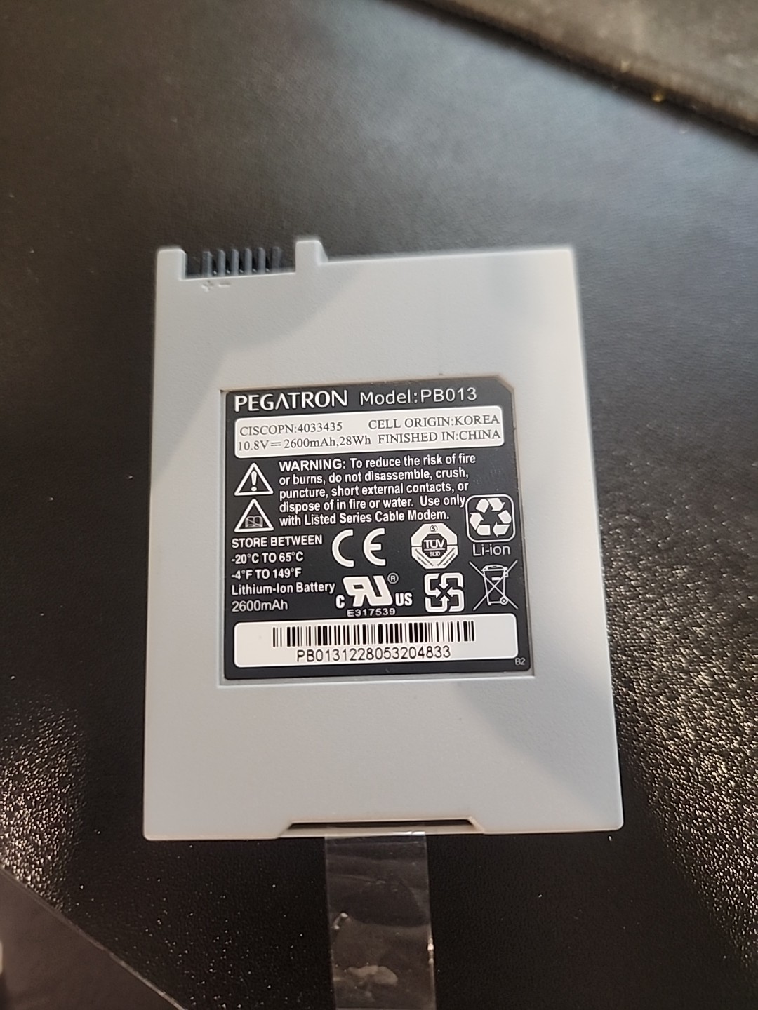 PEGATRON PB013 Modem Battery for DPQ3925 DPQ3939 DPQ3212 10.8V 2600