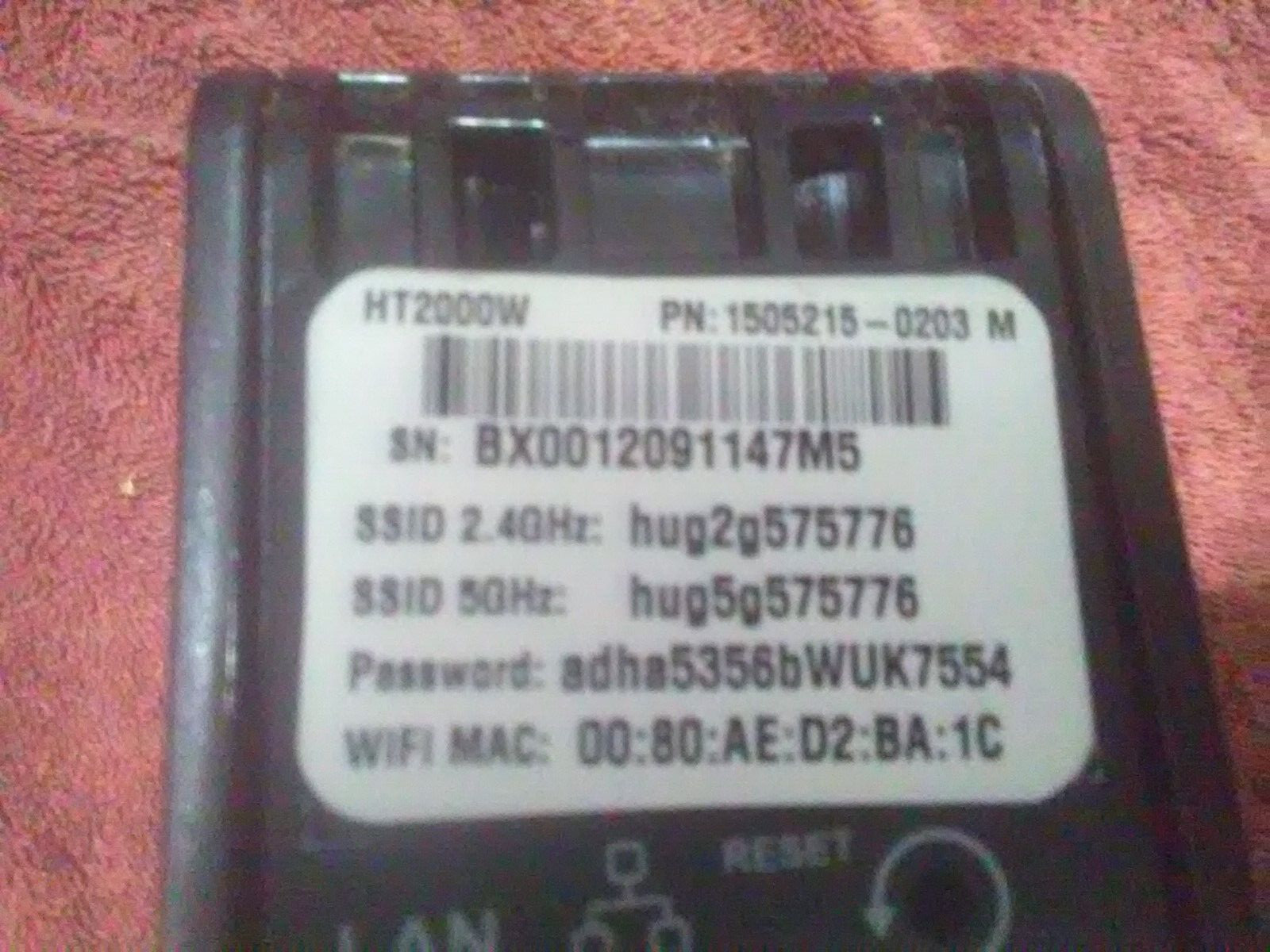 HughesNet HT2000W Black Satellite Dual Band 2.4Ghz-5Ghz Internet Modem Router