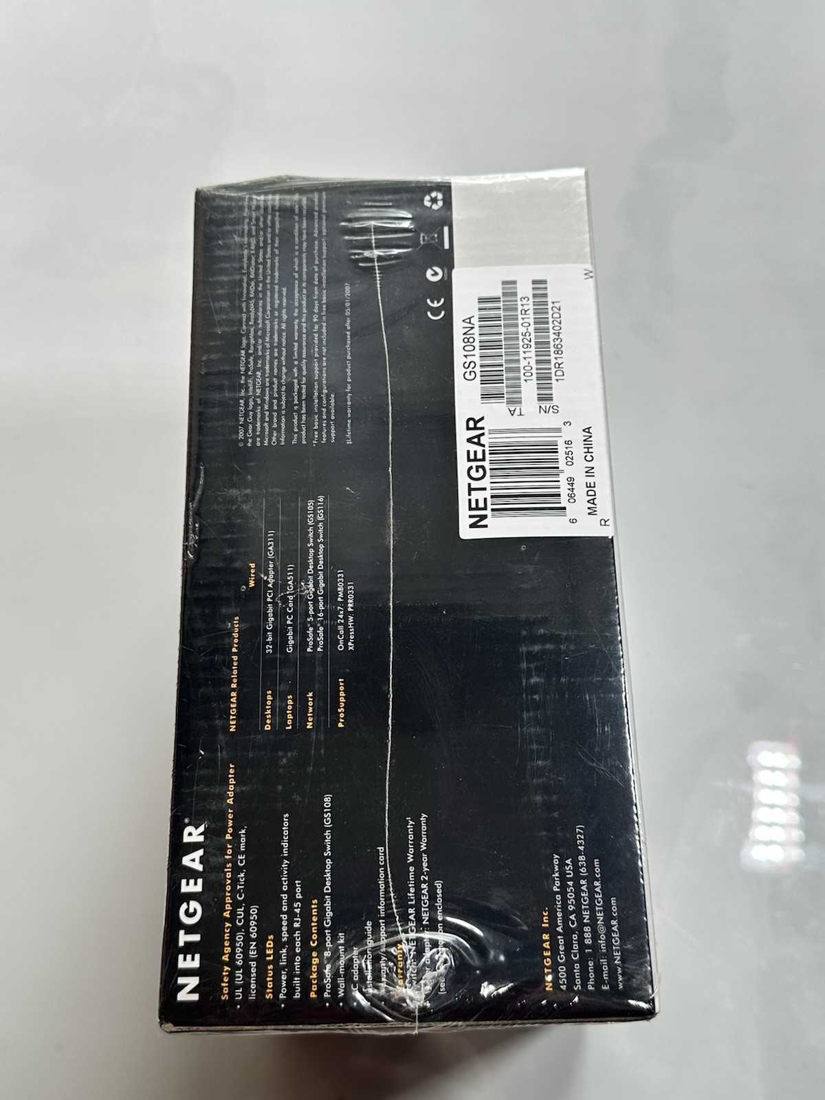 Netgear Prosafe 8 Port Gigabit Switch GS108 10/100/1000 Mbps New A8