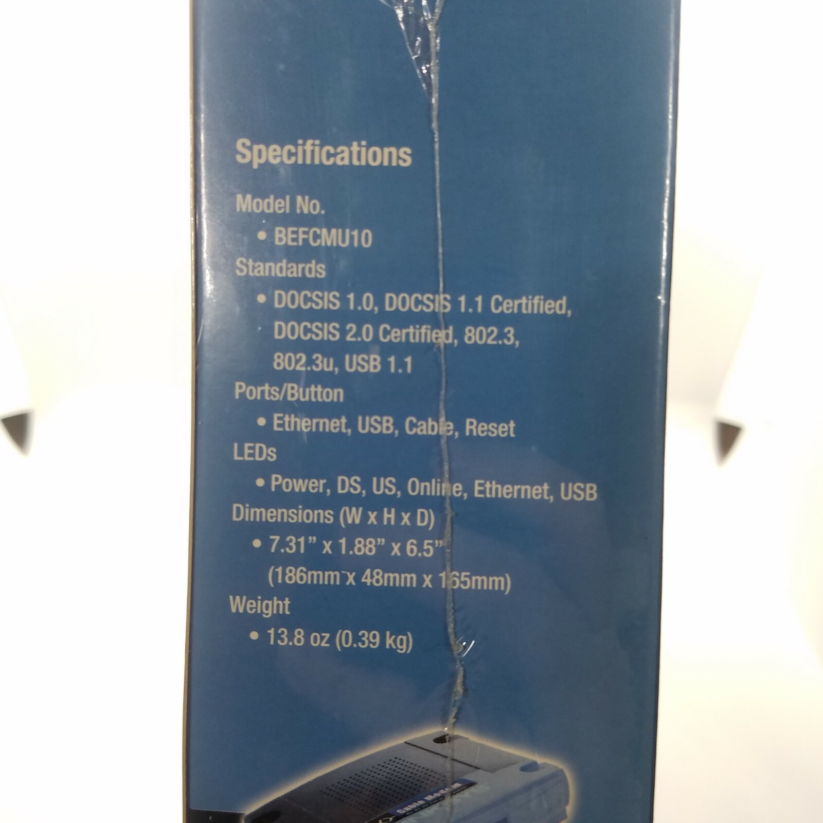 Linksys Cable Modem with USB & Ethernet Connections Model # BEFCMU10