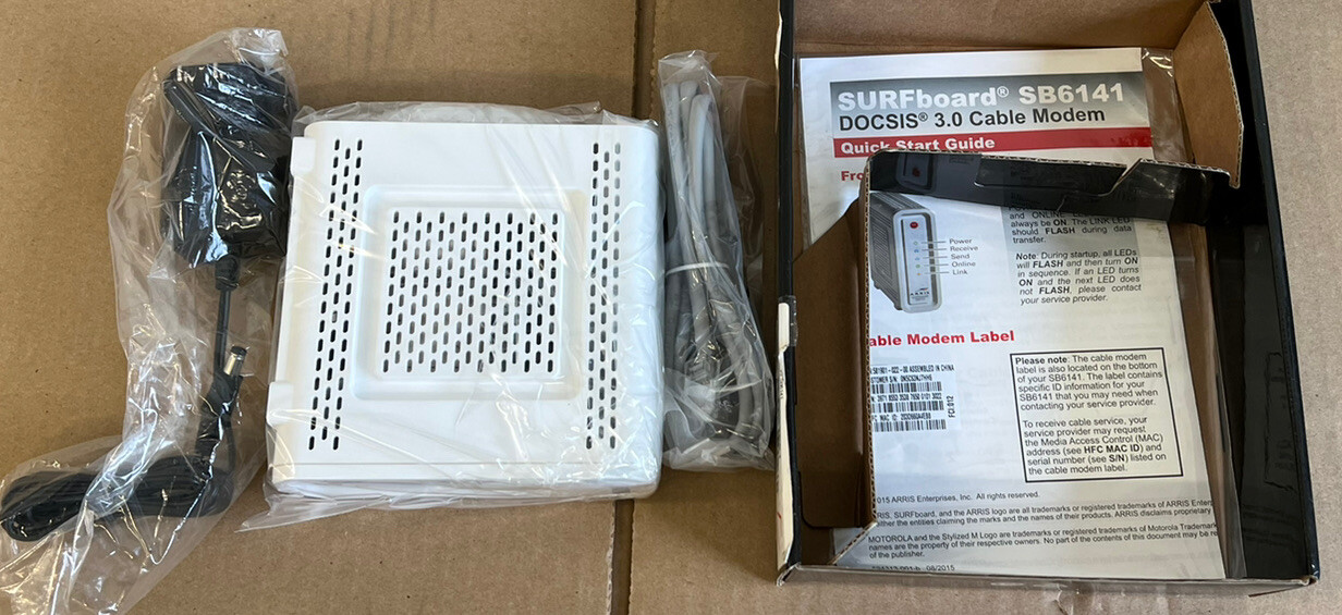 NEW (Open Box) ARRIS SURFboard DOCSIS 3.0 Cable Modem SB6141 12 Channel 343 MBPS
