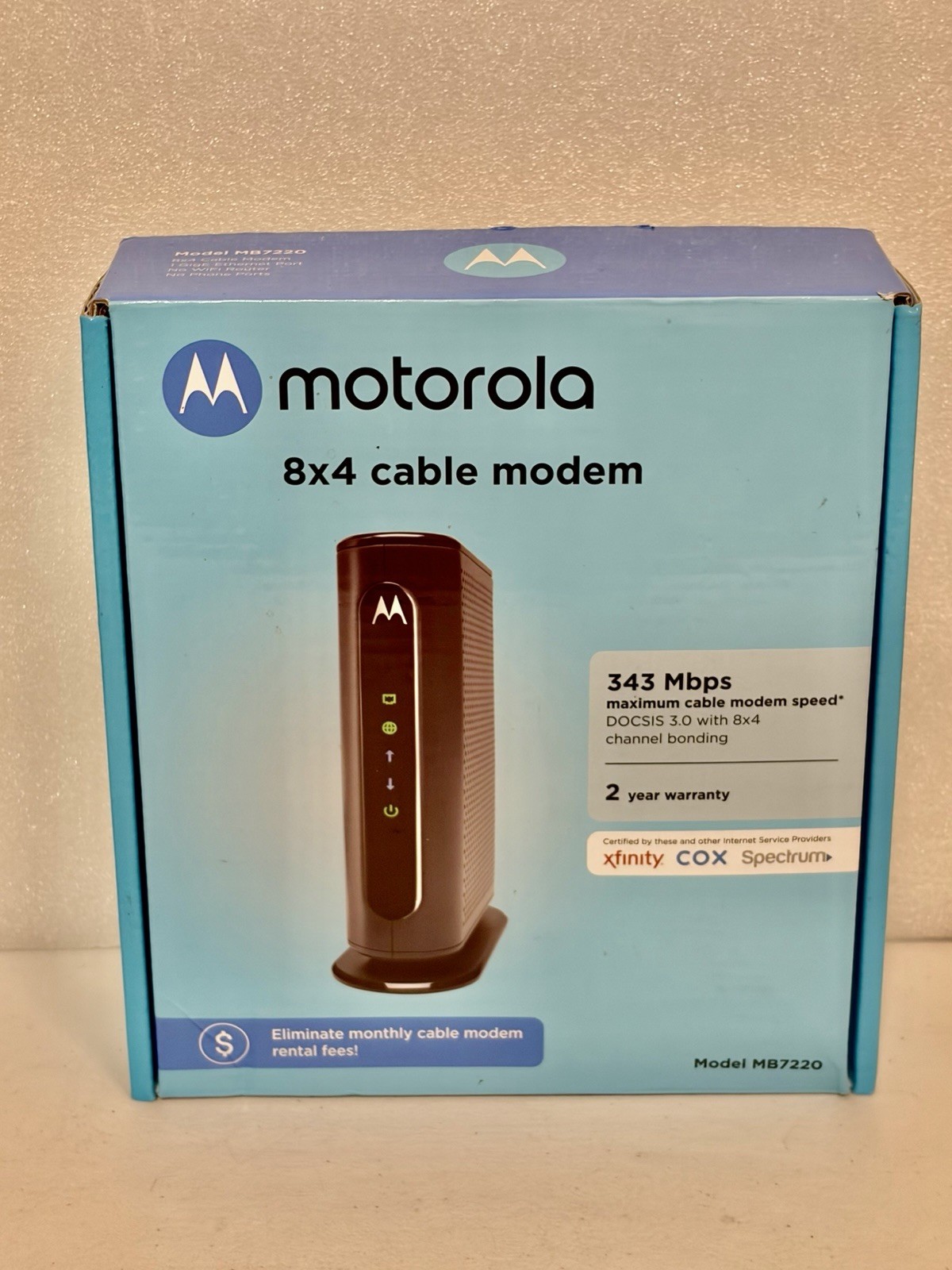 NEW SEALED Motorola MB7220-10 8×4 343Mbps DOCSIS 3.0 Cable Modem