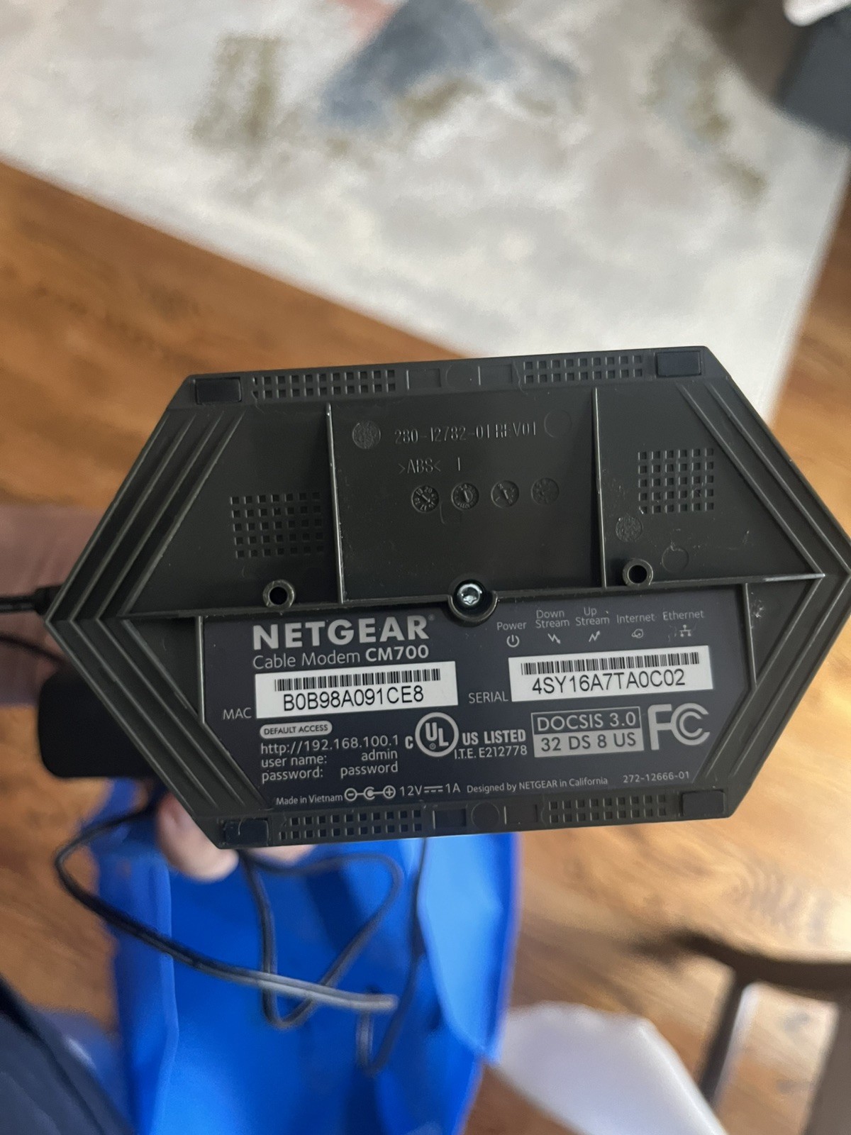 NETGEAR CM700 DOCSIS 3.0 Gigabit Cable Modem Black #UM8915 (VK)