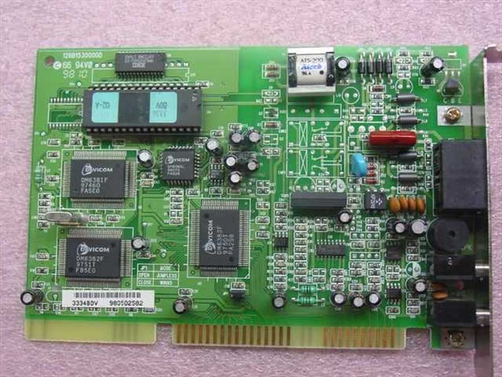 Davicom Voice Modem Serial Wave Card – Vintage 3334BDV