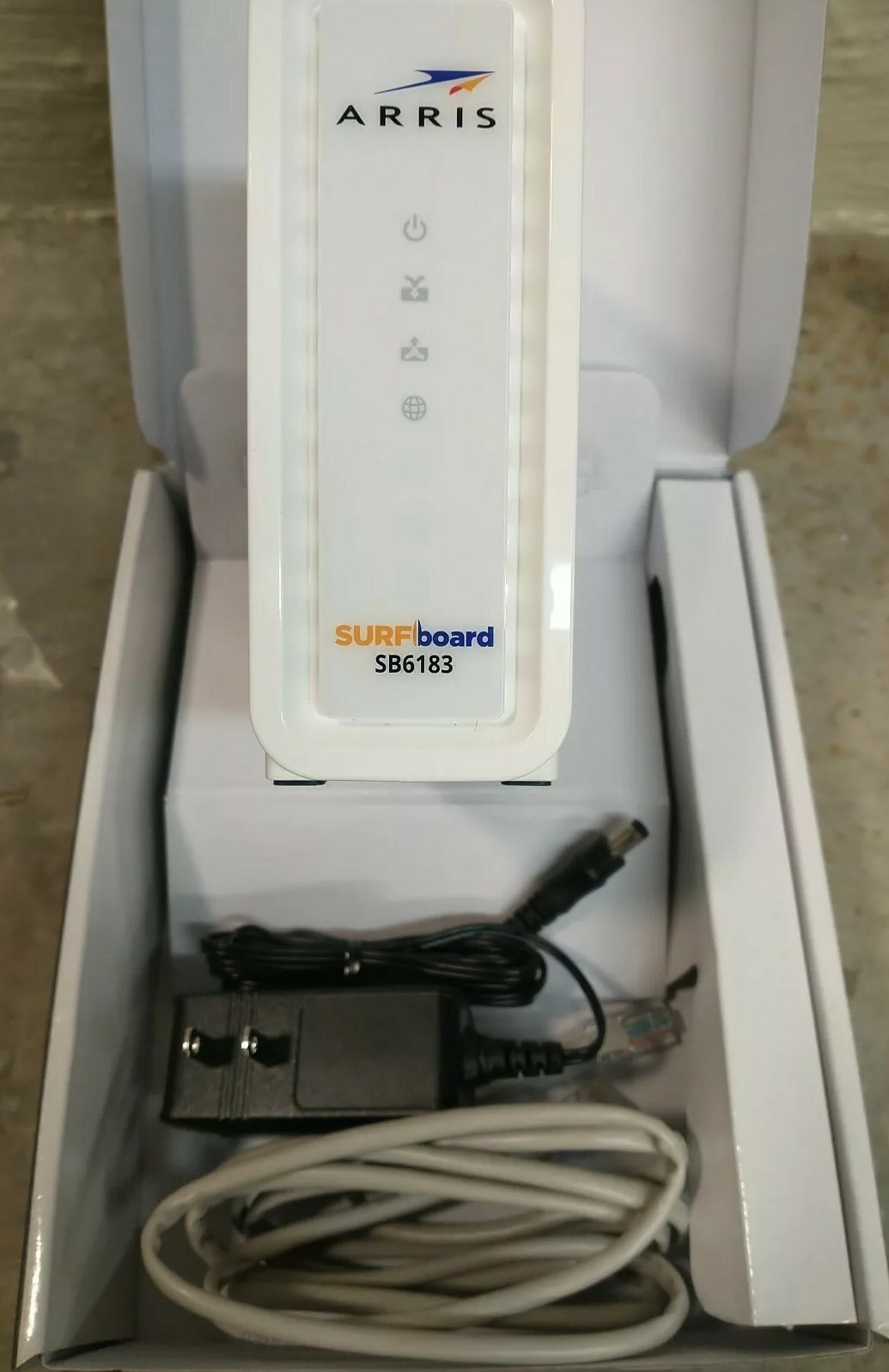 ARRIS SB6183 SURF Board DOCSIS 3.0 Cable Modem, 16×4 Channels 686 Mbps White