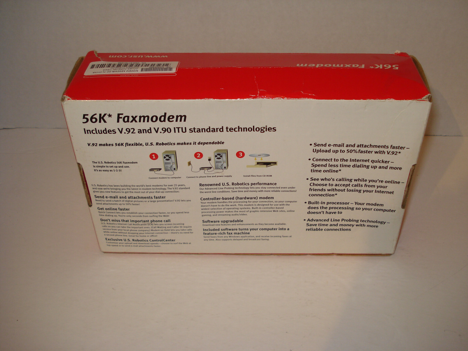 US ROBOTICS 56K MODEM Includes V.92 and V.90 ITU Standard Technologies # 5686E