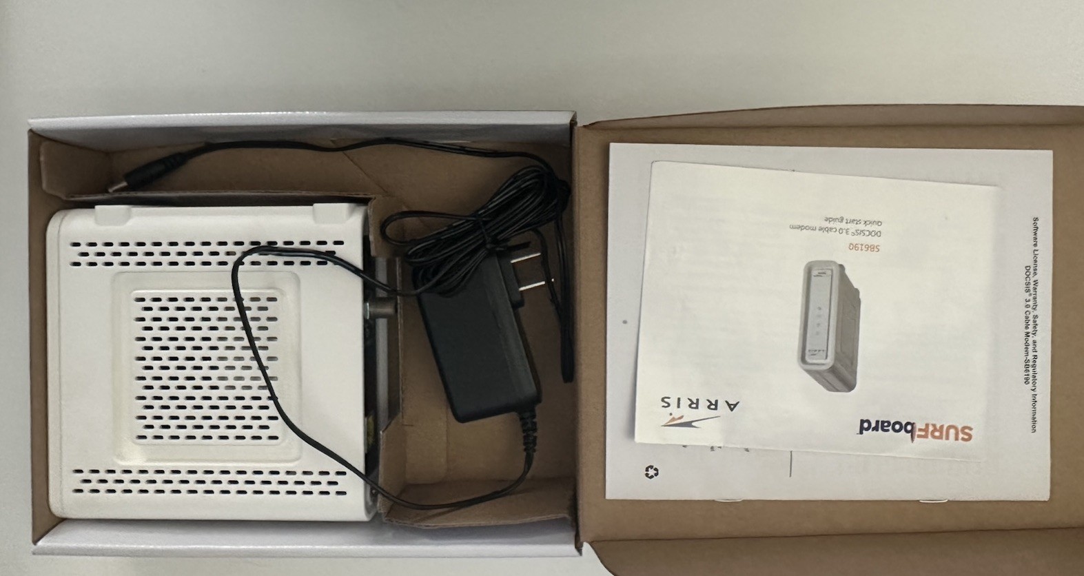 ARRIS SURFboard SB6190 DOCSIS 3.0 Cable Modem 1.4 Gbps 1-Port White
