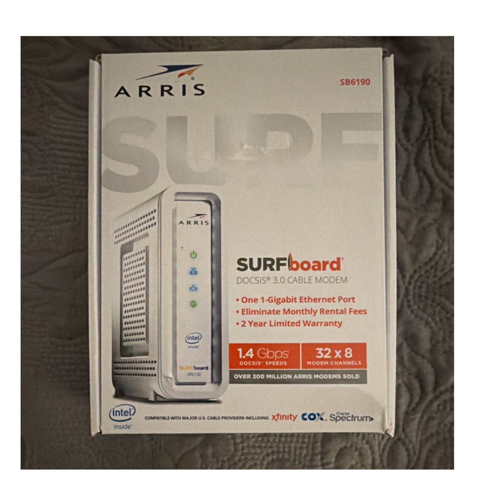 ARRIS SURFboard SB6190 DOCSIS 3.0 Cable Modem 32×8 1.4 Gbps Xfinity