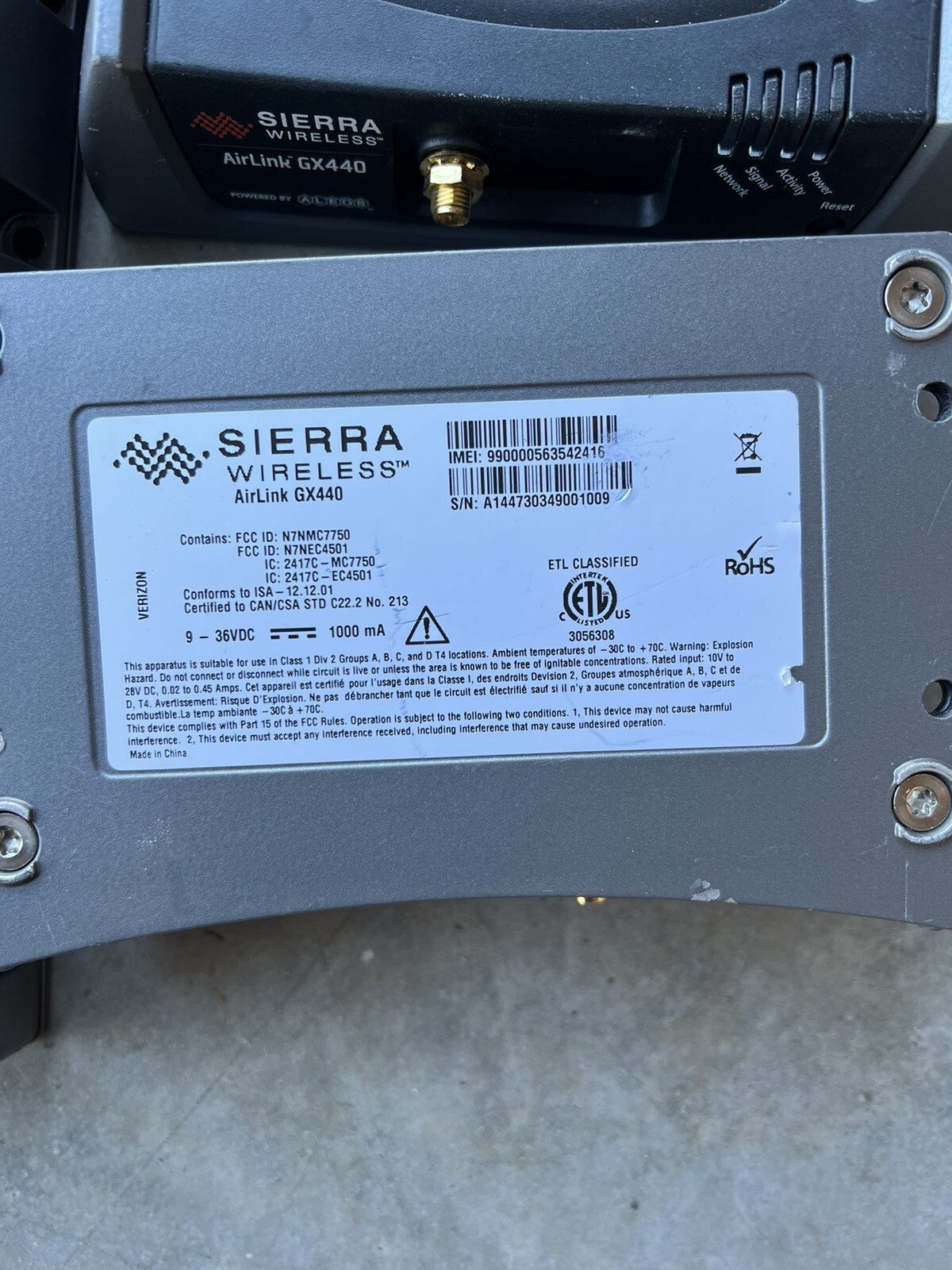 Sierra Wireless Airlink GX440 4G LTE Wireless Cellular Modem Intelligent Gateway