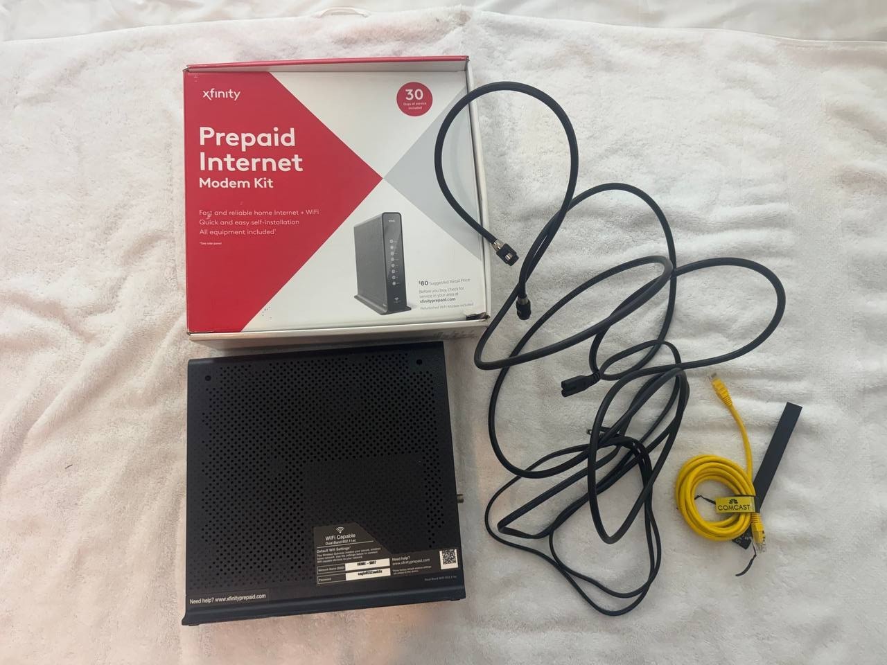 Xfinity Prepaid Internet Starter Kit Cable Modem Wifi Router Arris TG1682P