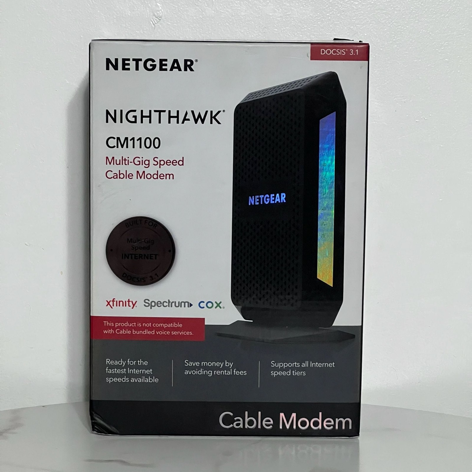 Netgear Nighthawk CM1100 DOCSIS 3.1 Multi-Gig Speed Cable Modem