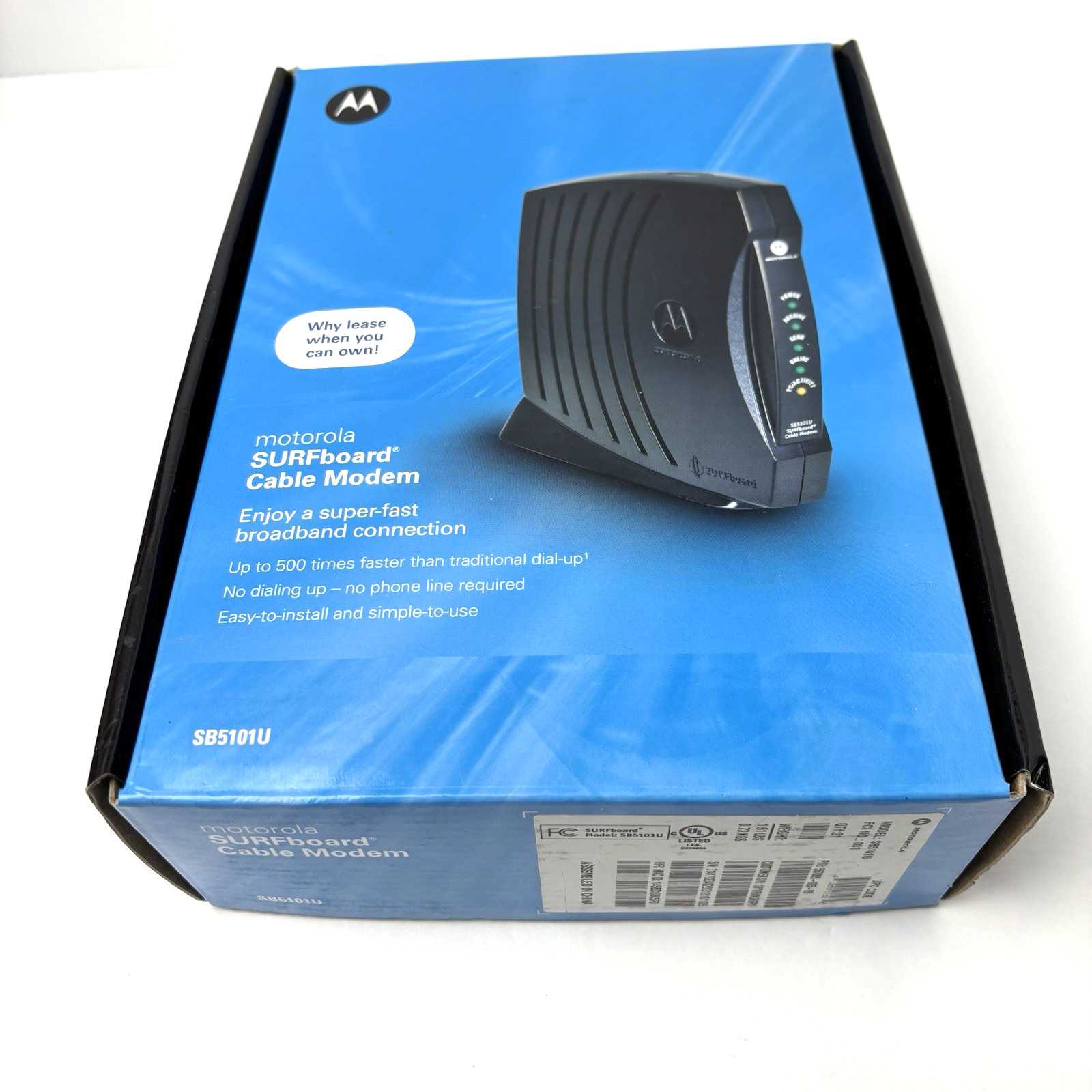 Motorola SURFboard Cable Modem SB5101U Docsis 1.1 2.0 Certified Cables Adapter
