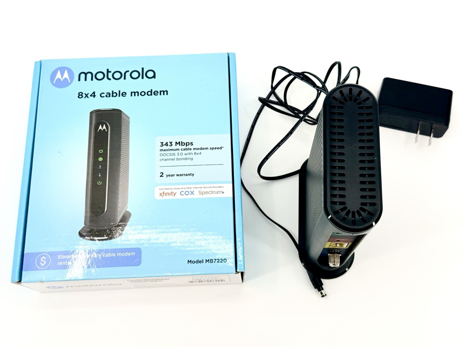 Motorola MB7220 DOCSIS /3.0 Cable Modem 8×4 343 mbps