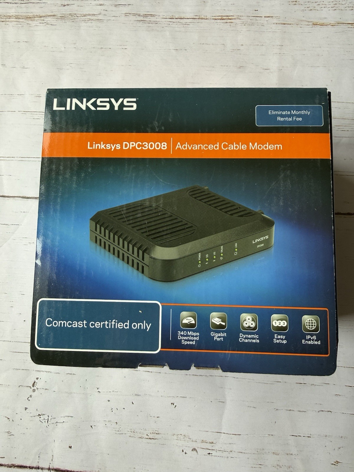 Linksys DPC3008 Cable Modem DOCSIS 3.0 w/ Power Adapter