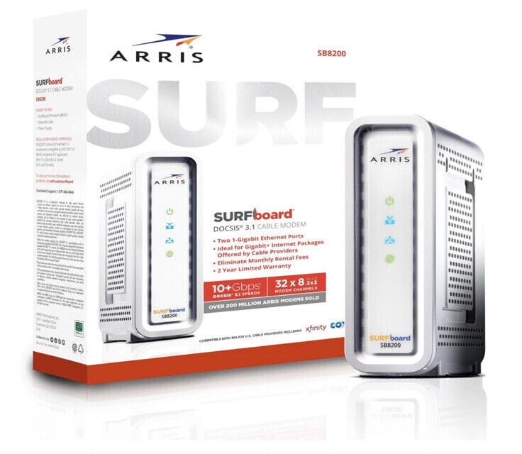 ARRIS SB8200 Surfboard DOCSIS 3.1 Gigabit Modem – Gaming Ready – SLIGHTLY USED