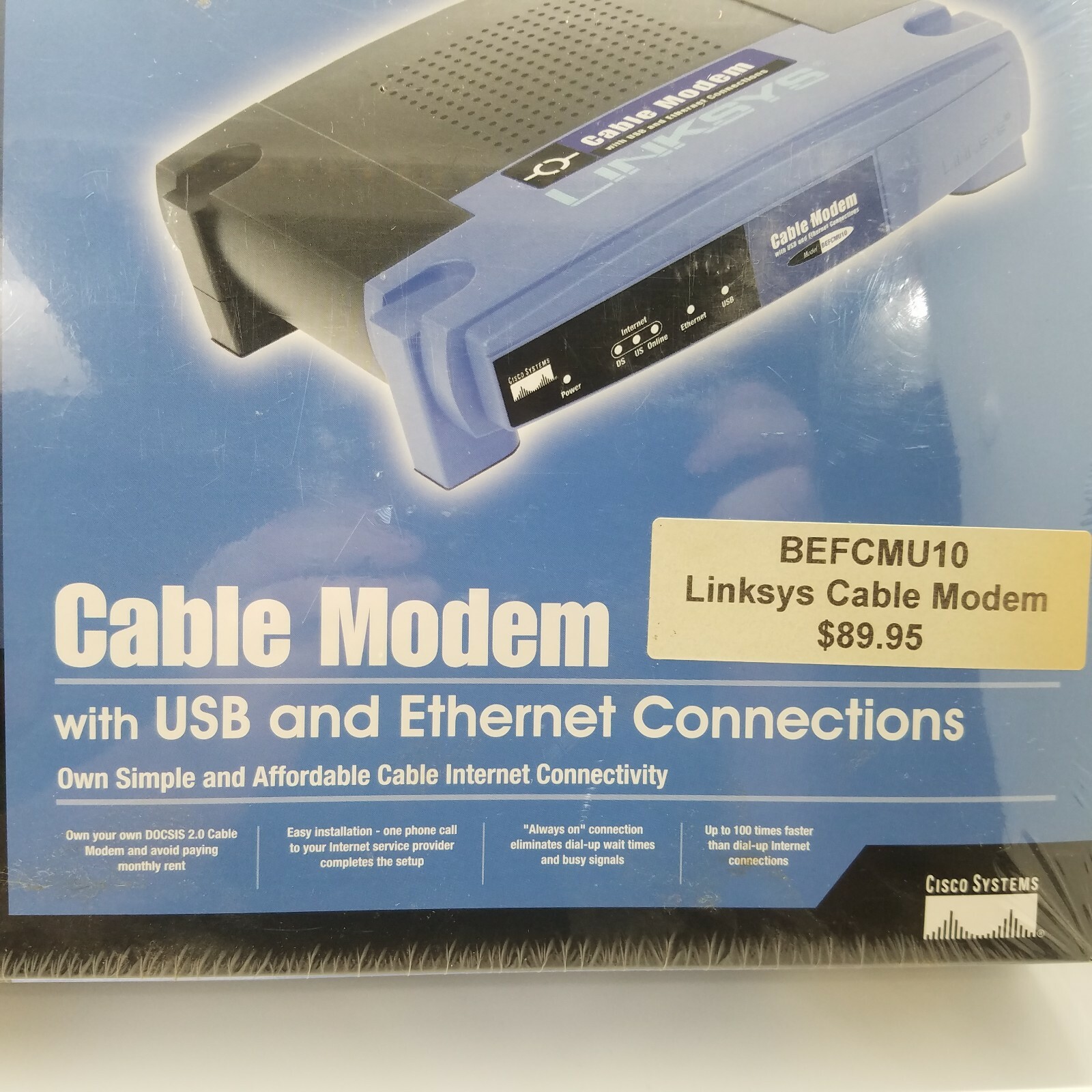 Linksys Cable Modem with USB & Ethernet Connections Model # BEFCMU10