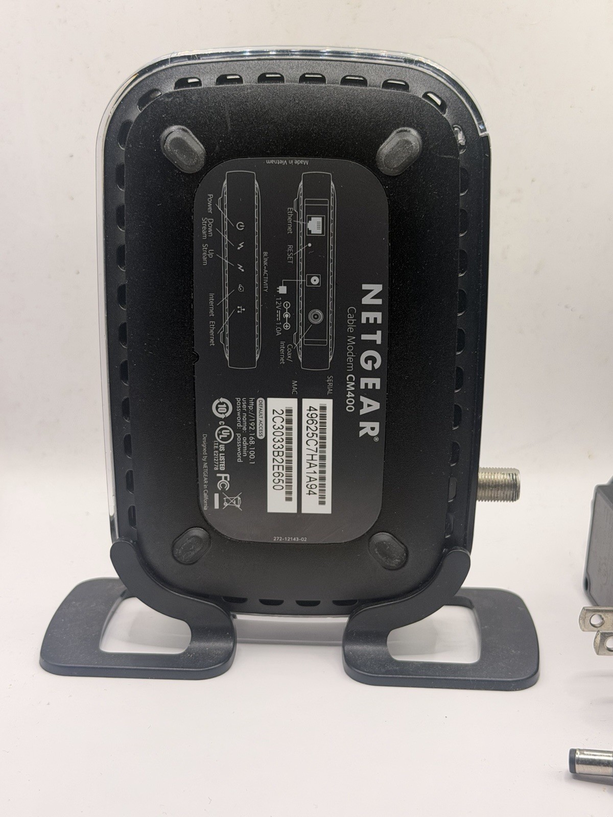 Netgear CM400 Cable Modem High-Speed DOCSIS 3.0 (CM400-100NAS) 340 Mbps