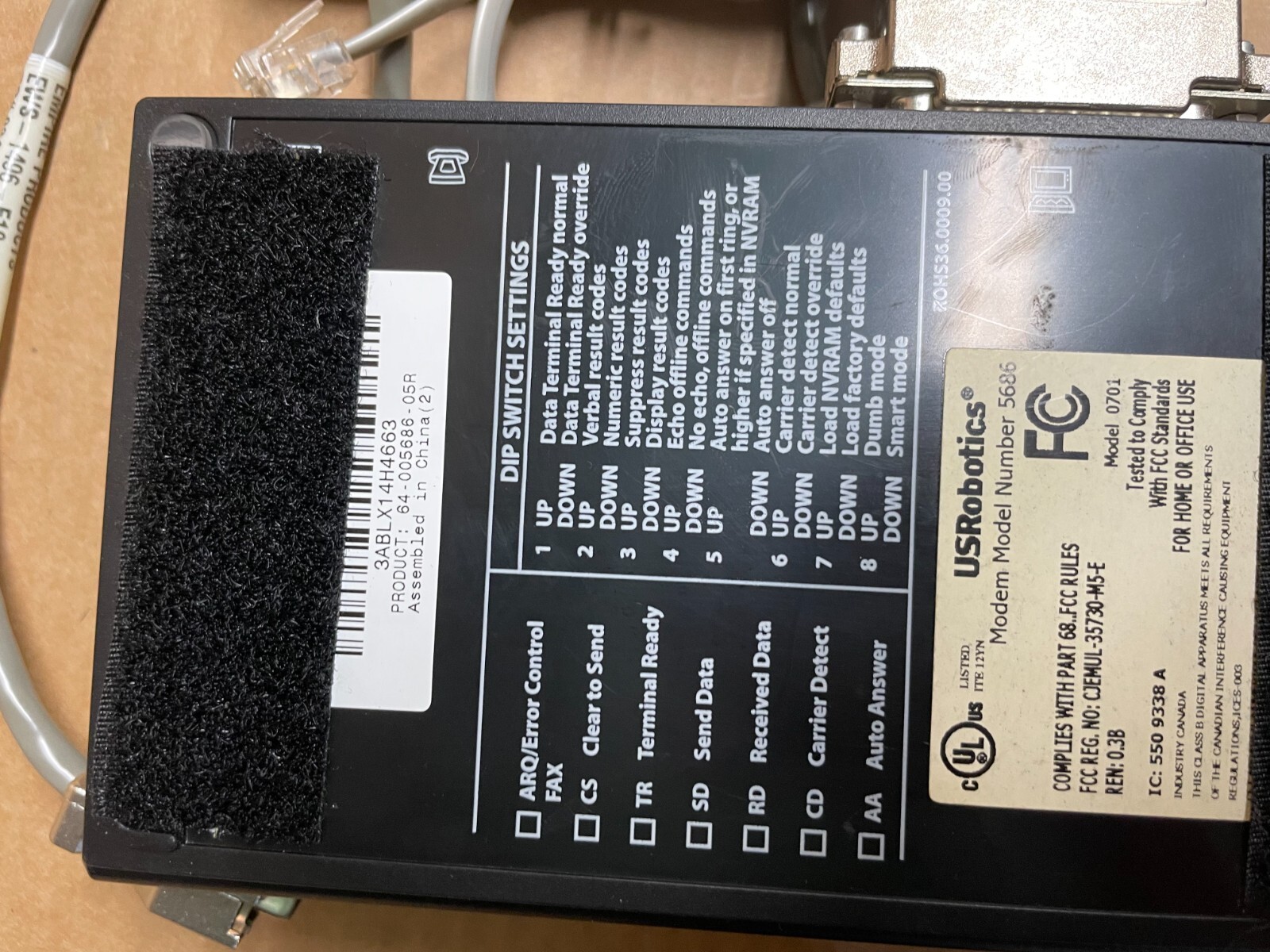 U.S. Robotics 5686E External 56K Faxmodem w/ Power Adapter V.92