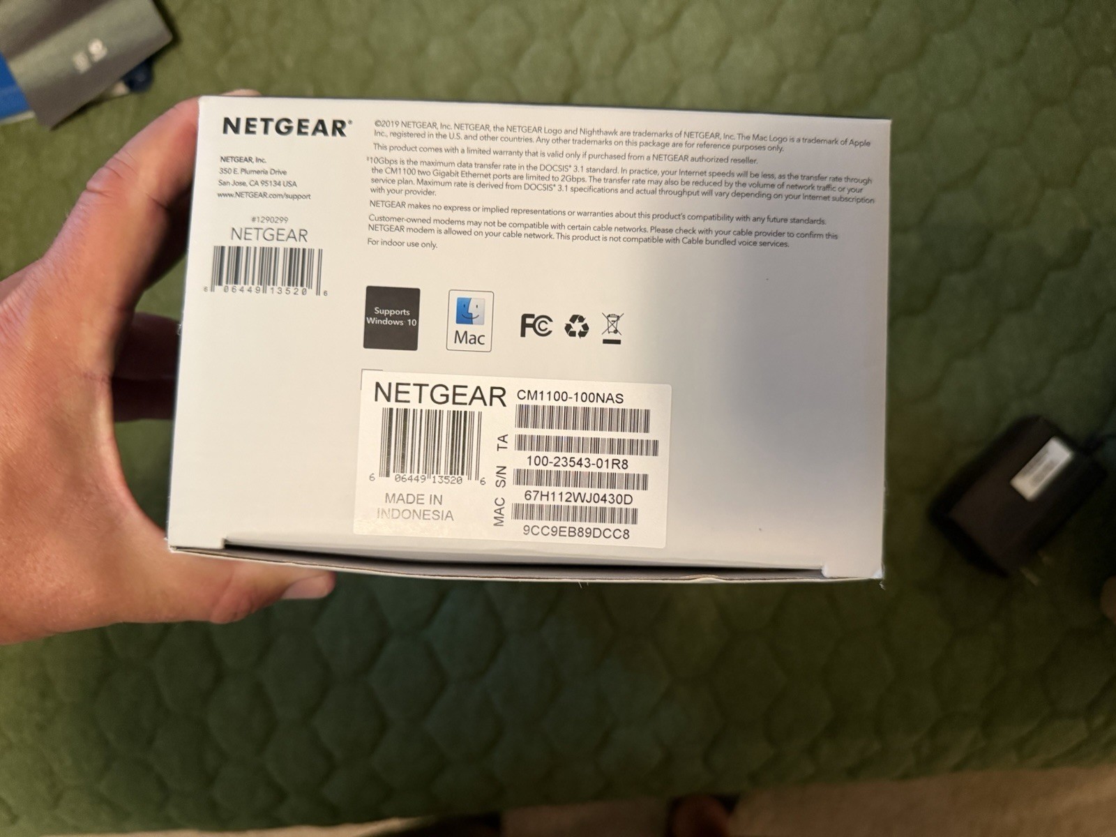 NETGEAR Nighthawk CM1100 DOCSIS 3.1 1Gbps Multi-Gig Cable Modem
