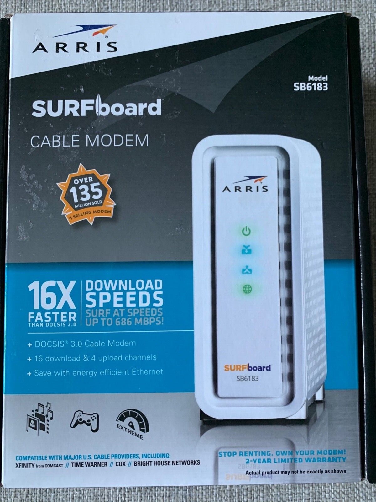 Arris SURFboard SB6183 DOCSIS 3.0 Cable Modem