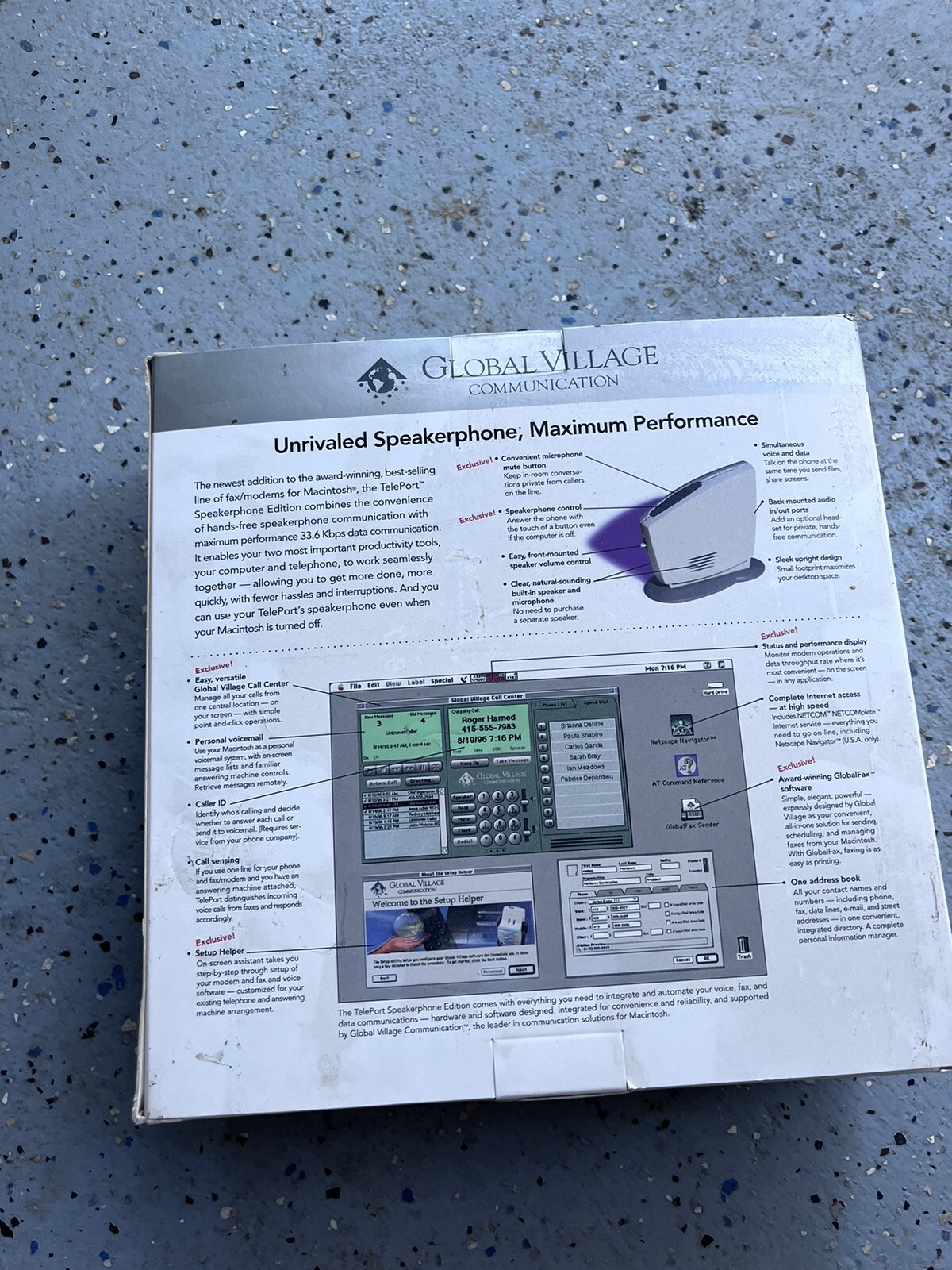 Global Village Communication Teleport Speakerphone Modem for Macintosh 33.6 Kbps