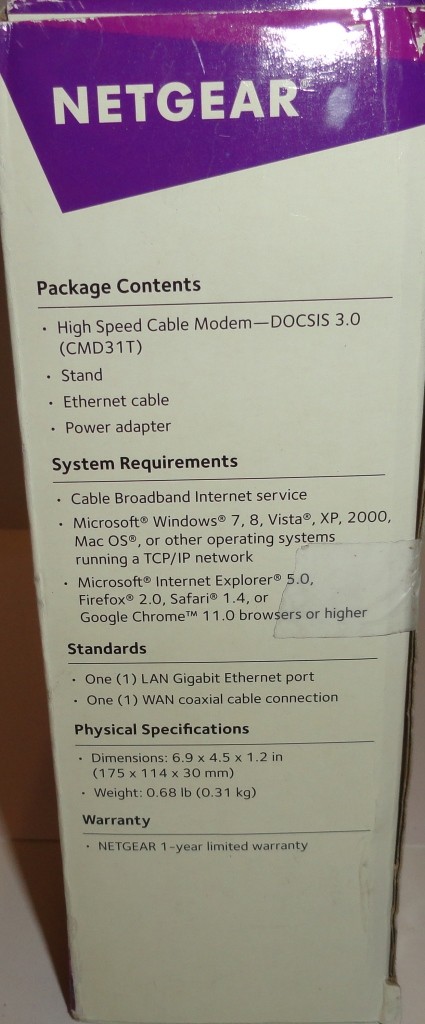 NETGEAR CMD31T-100NAS 153.6 Mbps Modem