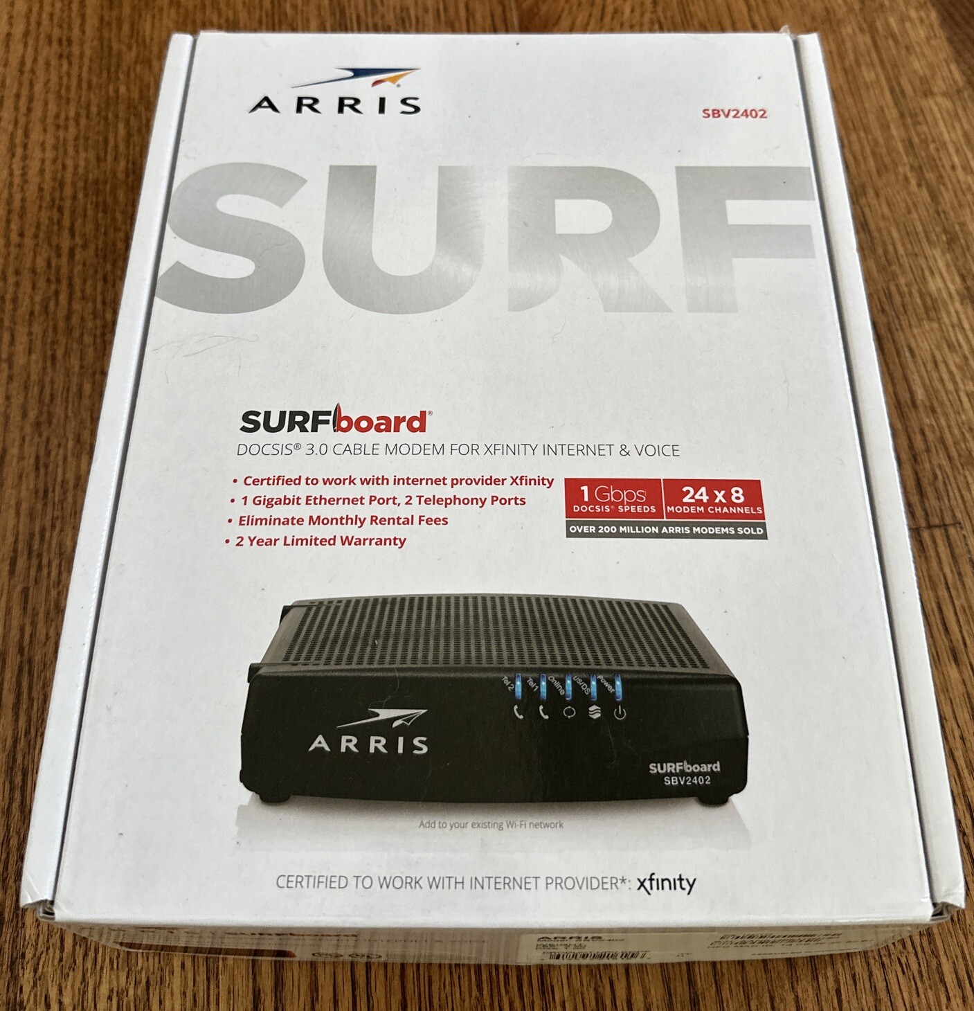 ARRIS Touchstone TM822G DOCSIS 3.0 24×8 1 Gbps Telephony Modem – Black