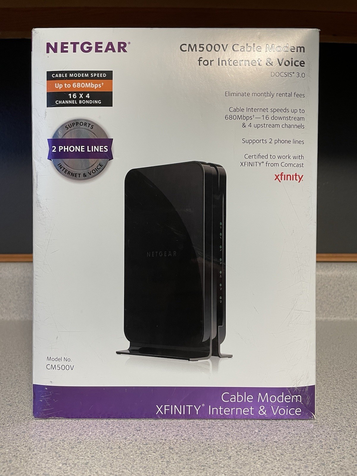 New NETGEAR CM500V Cable Modem for Internet & Voice Xfinity 680mbps