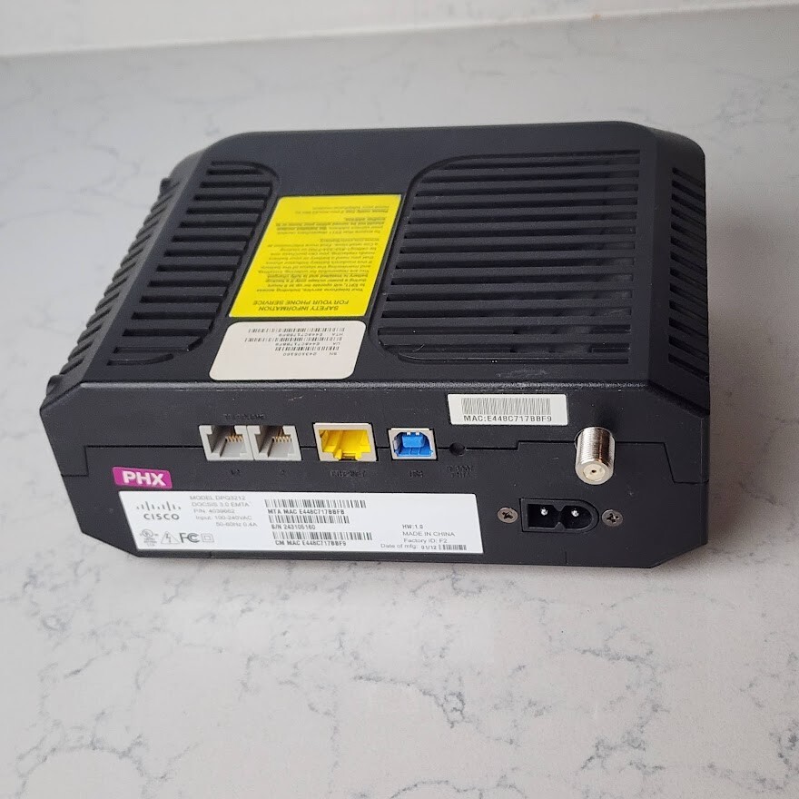 Cisco DPQ3212 Cable Modem w Embedded Digital Voice Adapter-Power Cord