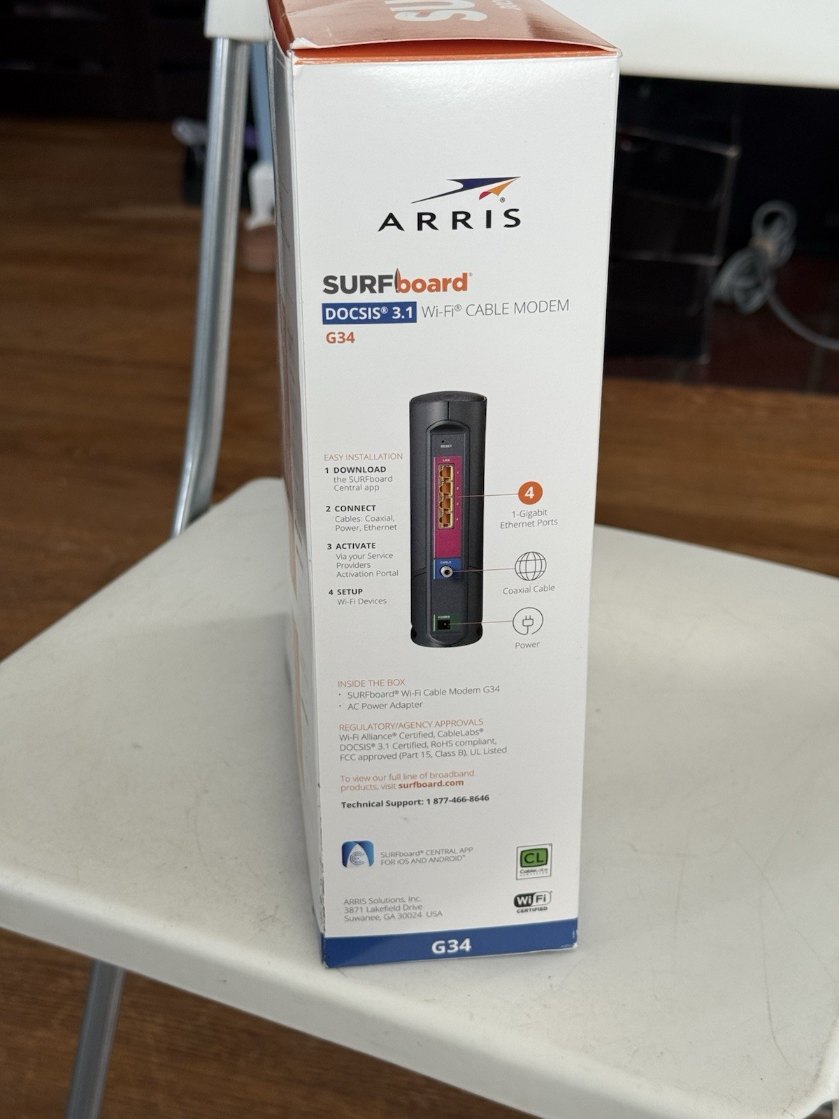 ARRIS Surfboard G34 Dual-Band WiFi-6 Cable Modem AX3000