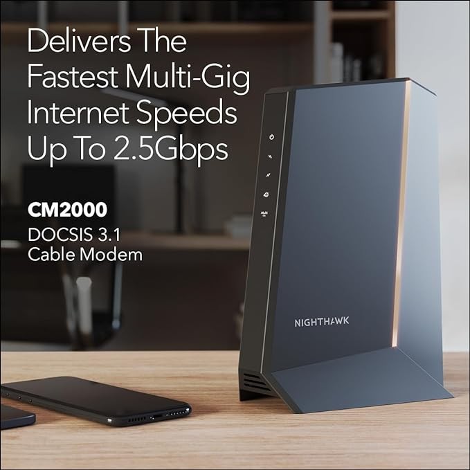 Gig Cable Modem CM2000 Compatible with All Cable – NETGEAR Nighthawk Multi