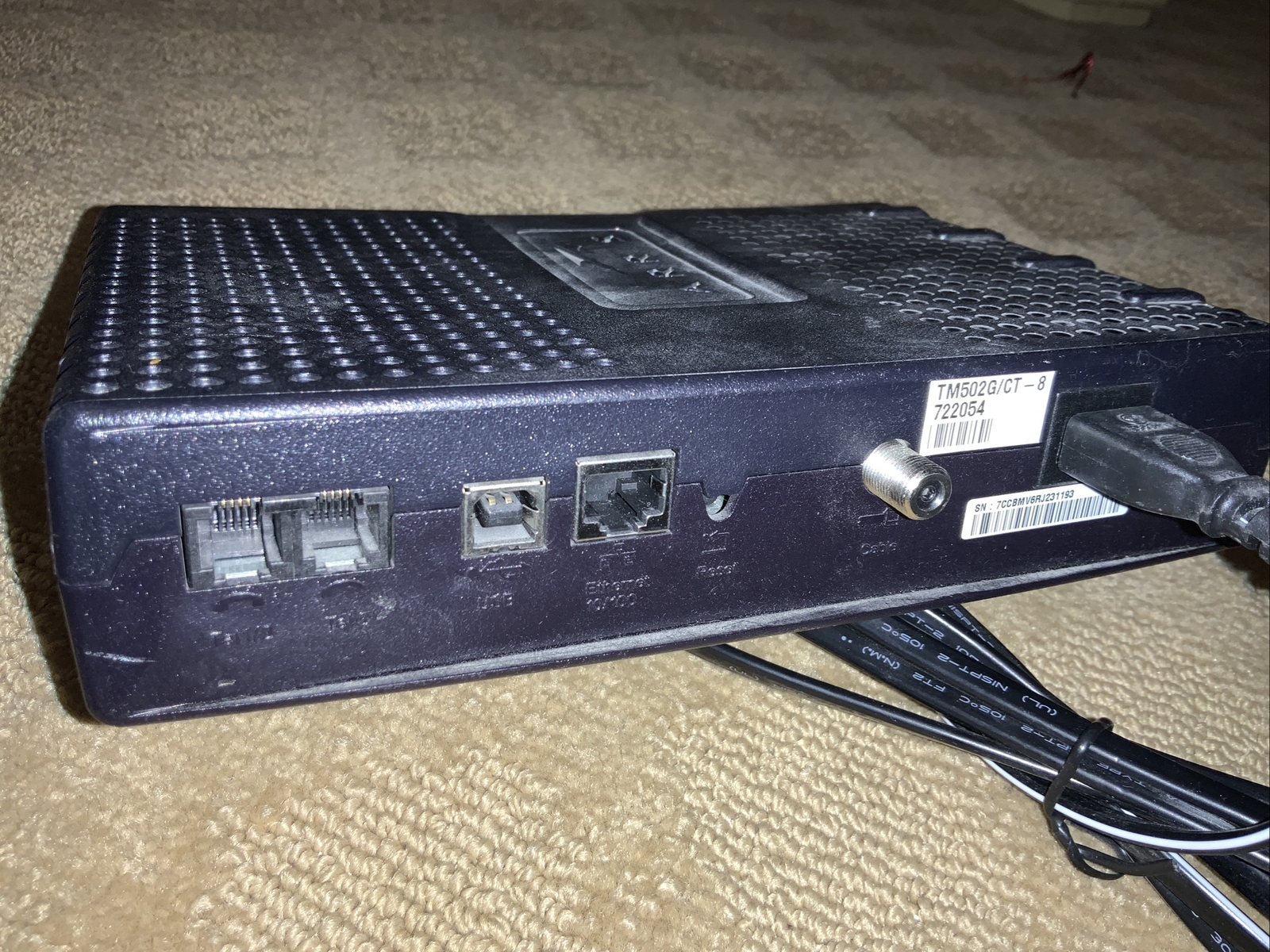 ARRIS Cable / Telephony Modem – Model TM502G/CT – Includes Power Cord