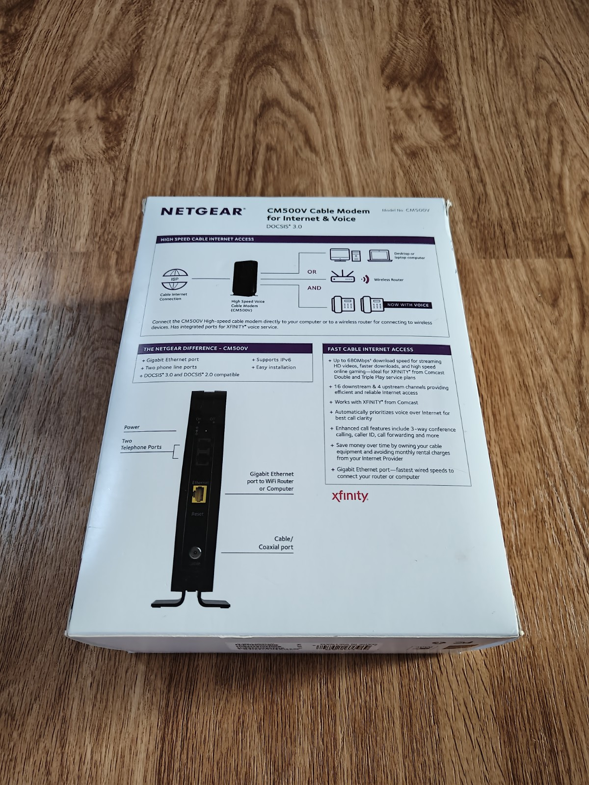 NETGEAR CM500V Cable Modem for Internet & Voice