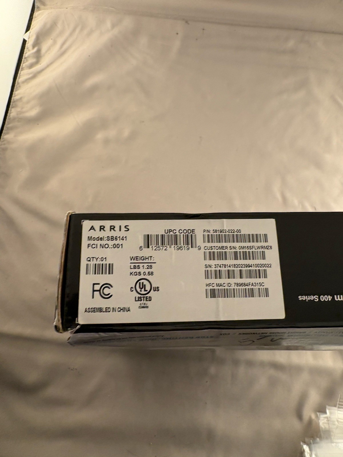 Arris Surfboard Cable Modem Model SB6141 DOCSIS 3.0 Cable Modem With Box