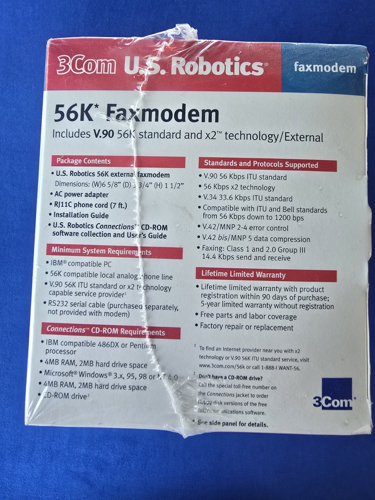 NEW Sealed 3Com U.S. Robotics 56K External Faxmodem Model 5686