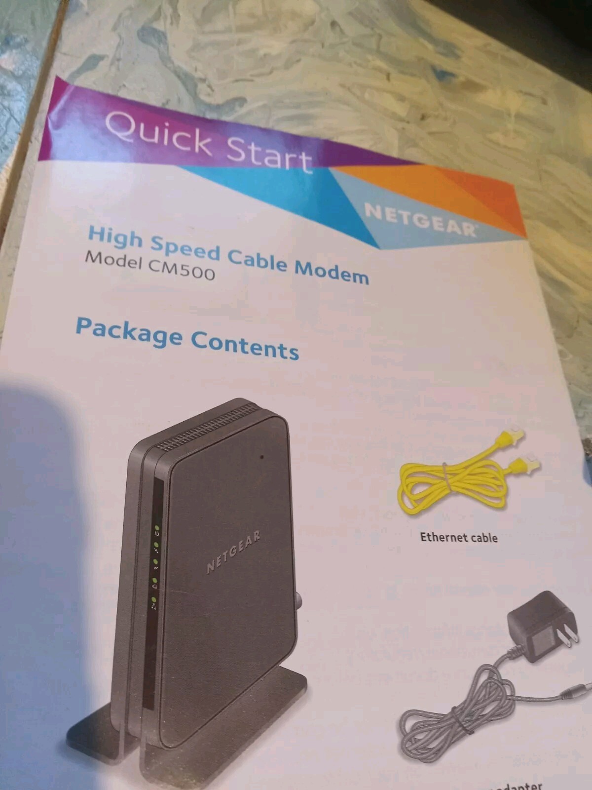 Netgear CM500 high speed cable modem Pre-owned Missing Ethernet Cable