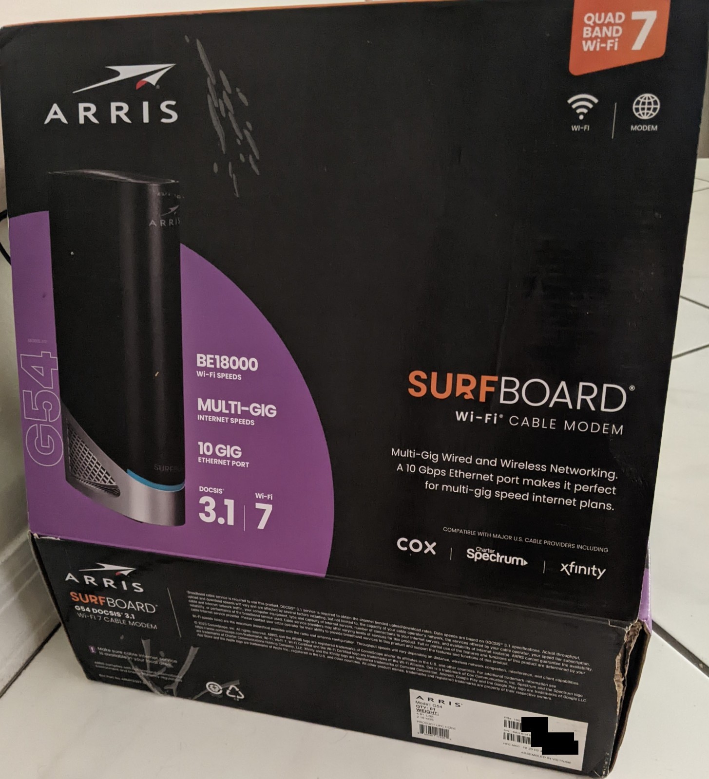 ARRIS SURFboard Multi-Gig G54 DOCSIS 3.1 Wi-Fi 7 Cable Modem