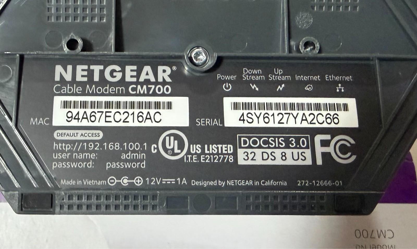 NETGEAR CM700-1AZNAS DOCSIS 3.0 Cable Modem 32×8 for Xfinity by Comcast 1.4gbps