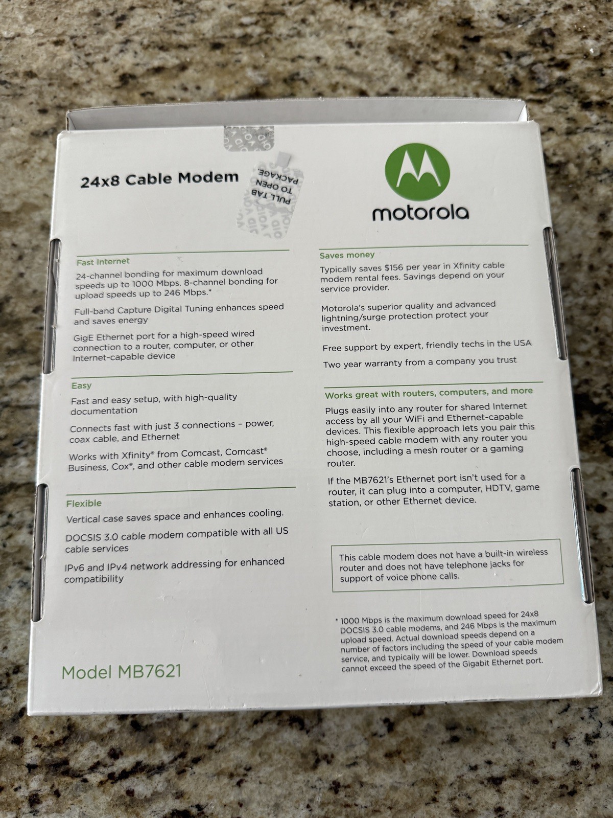 Motorola MB7621-10 1000 Mbps Modem