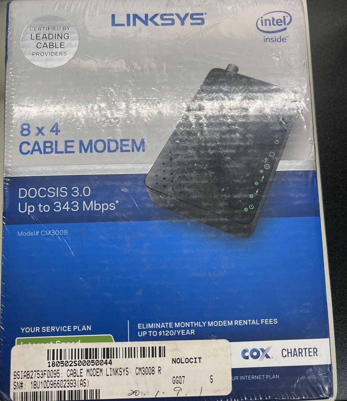 Linksys DOCSIS 3.0 8×4 Cable Modem Certified with Comcast Xfinity, Spectrum, Cox