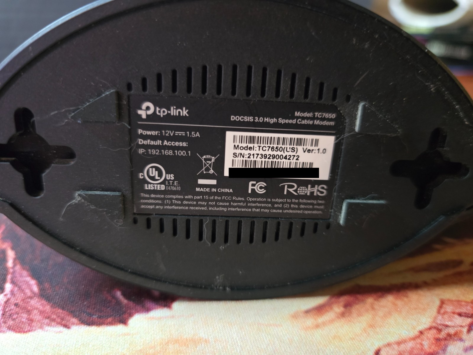 TP-Link TC 7650 High Speed Cable Modem Up To 1000mbps DOCSIS 3.0 Working