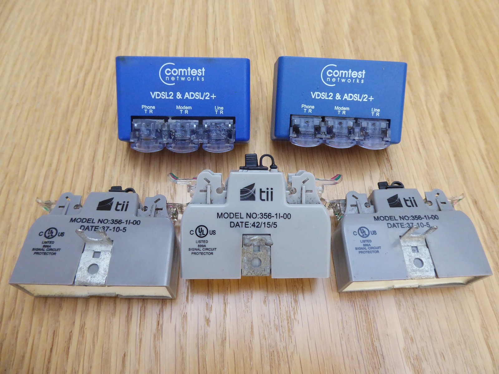 Lot of 5 (five) Telephone ADSL2 VDSL2 FIlters Comtest and Tii