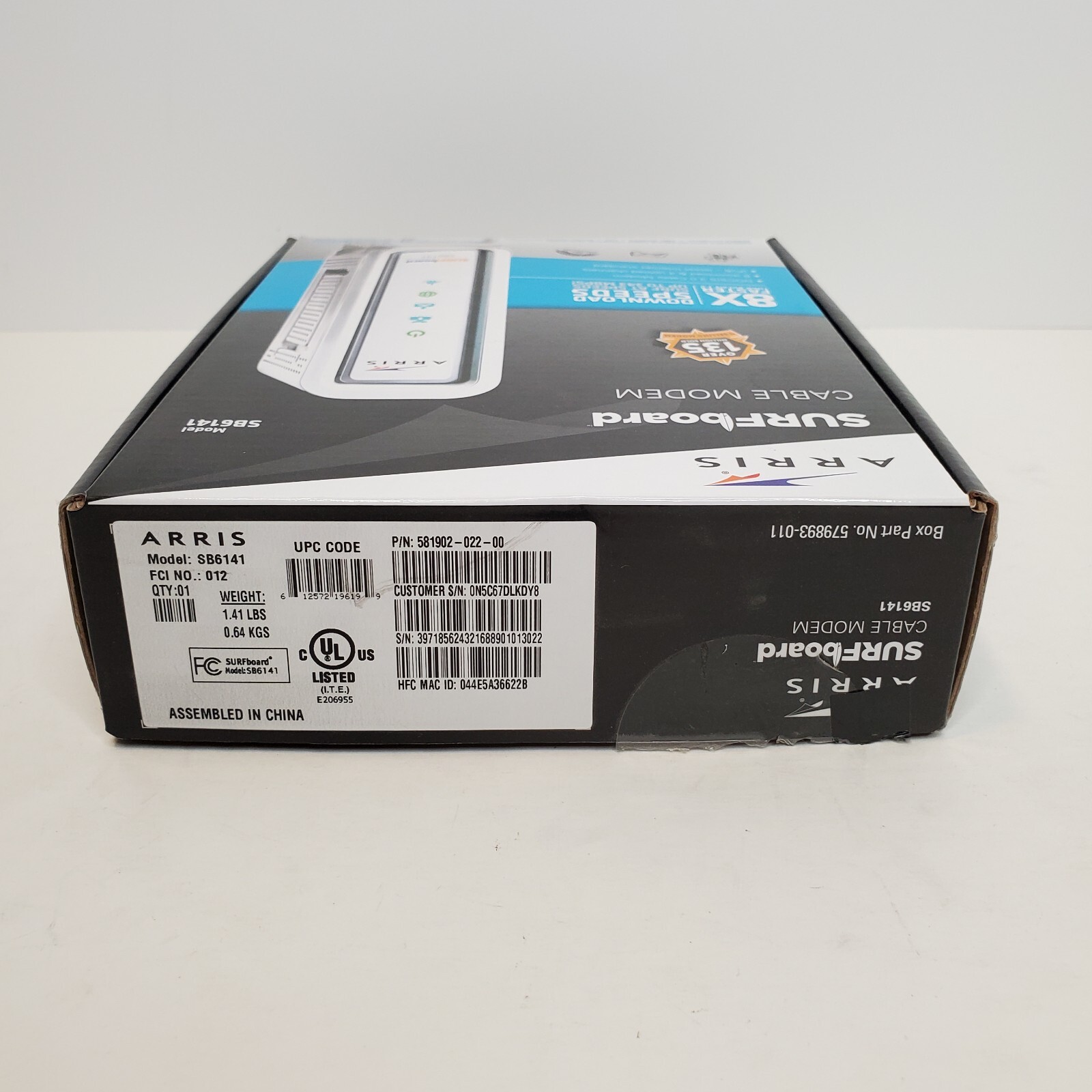 ARRIS Cable Modem Surfboard SB6141 DOCSIS 3.0 8 Download 4 Upload White