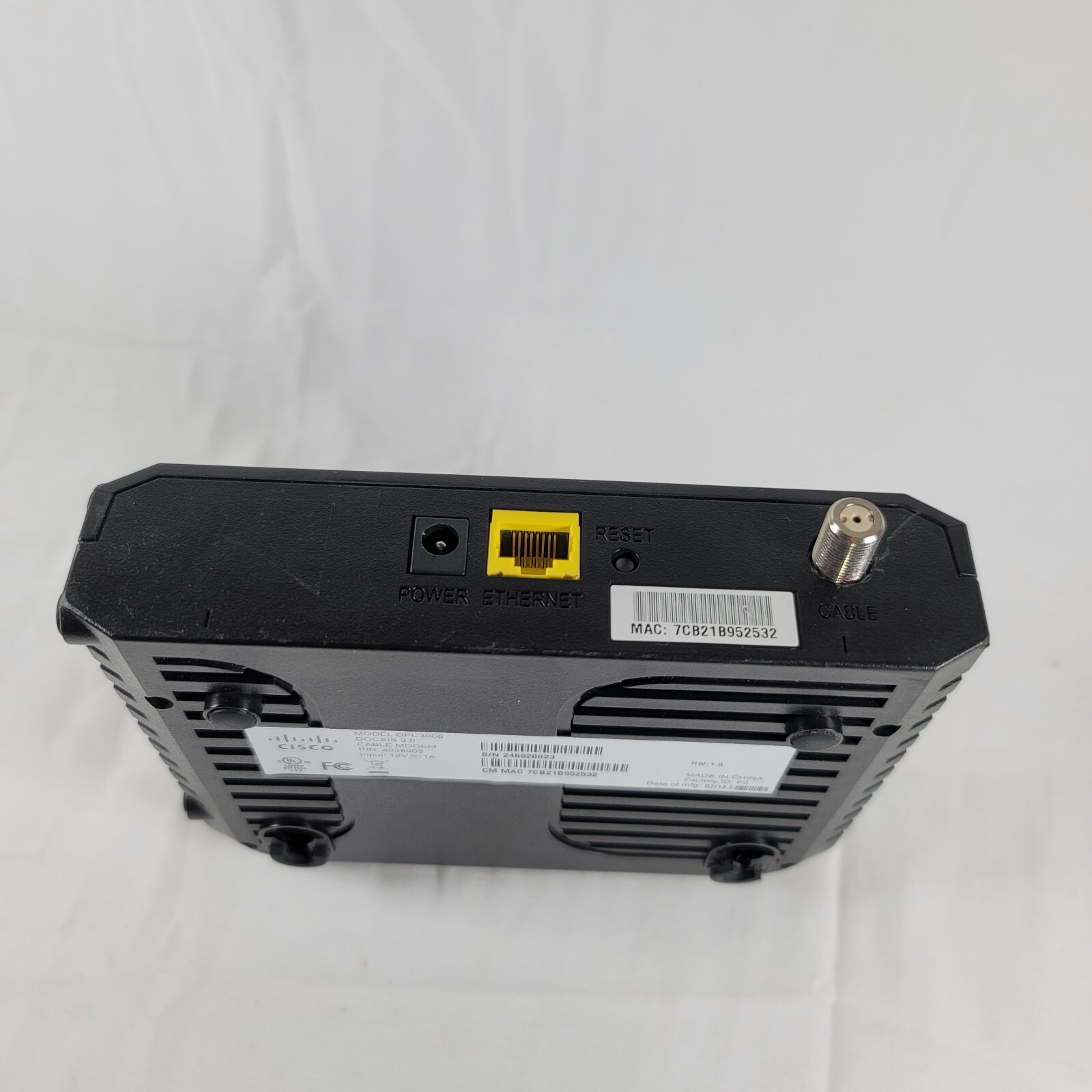 Cisco Technicolor DPC3008/EPC3008 Cable Modem (No Cords)