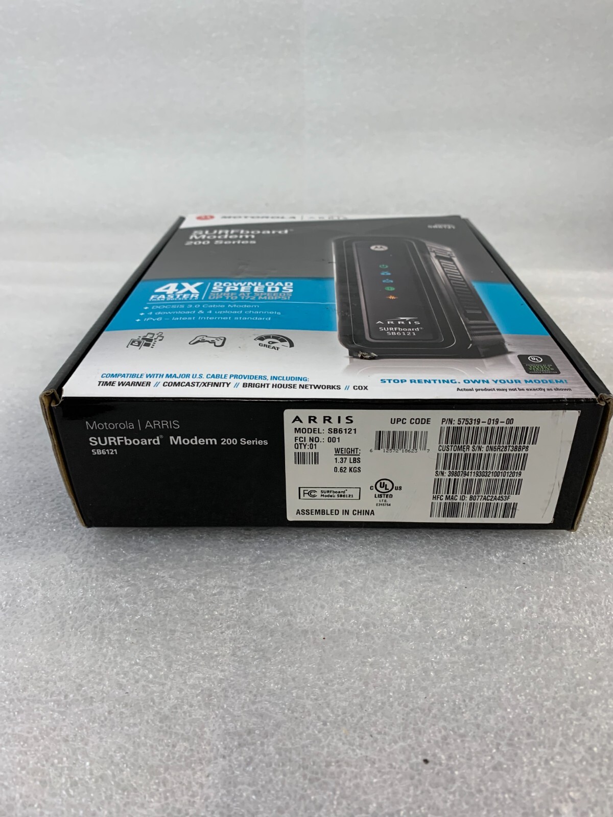 Motorola Arris SURFboard Modern 200 series -SB6121 DOCSIS 3.0 Cable FREE S/H