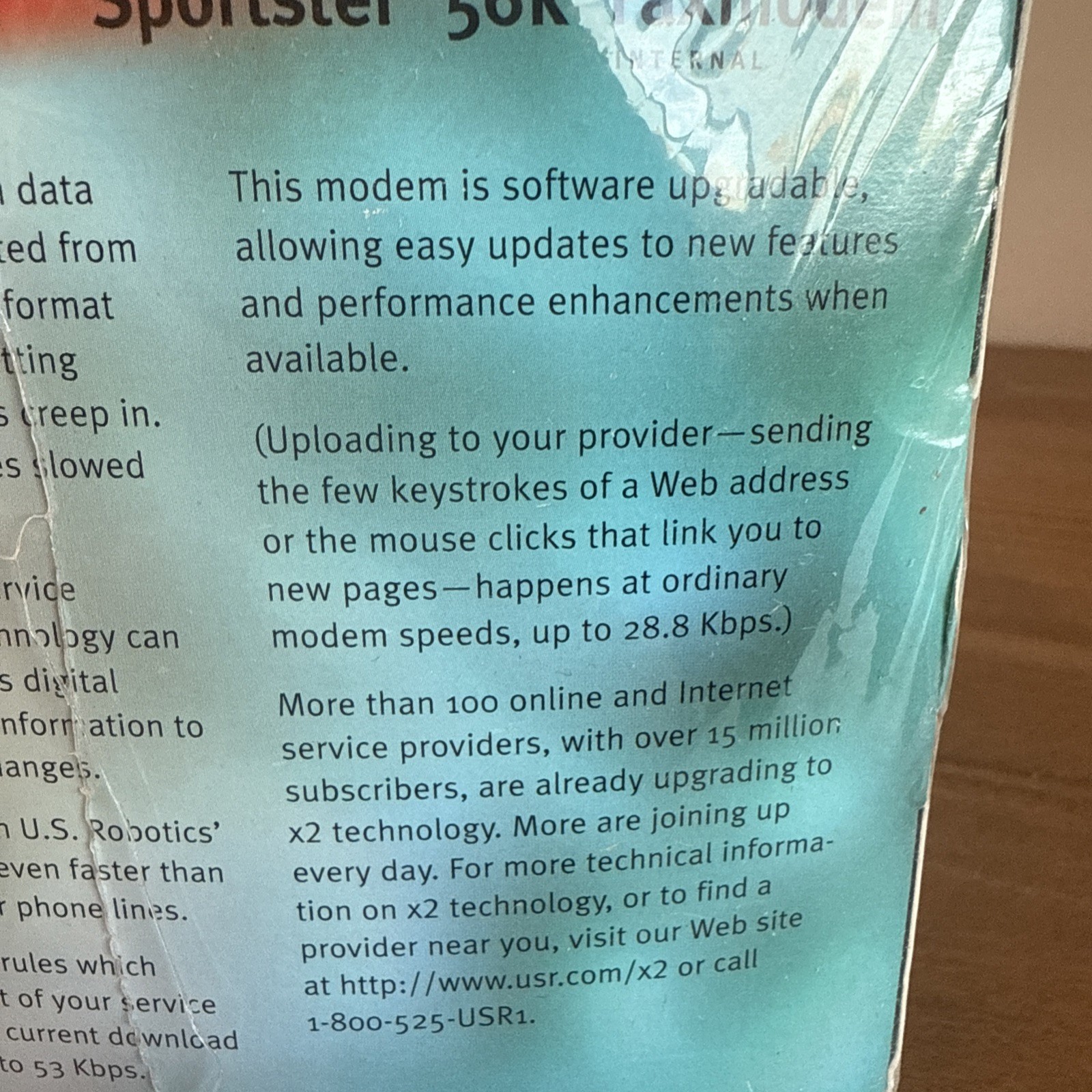 US Robotics Sportster 56K Faxmodem Internal Vintage Model No 1787/PC Plug & Play