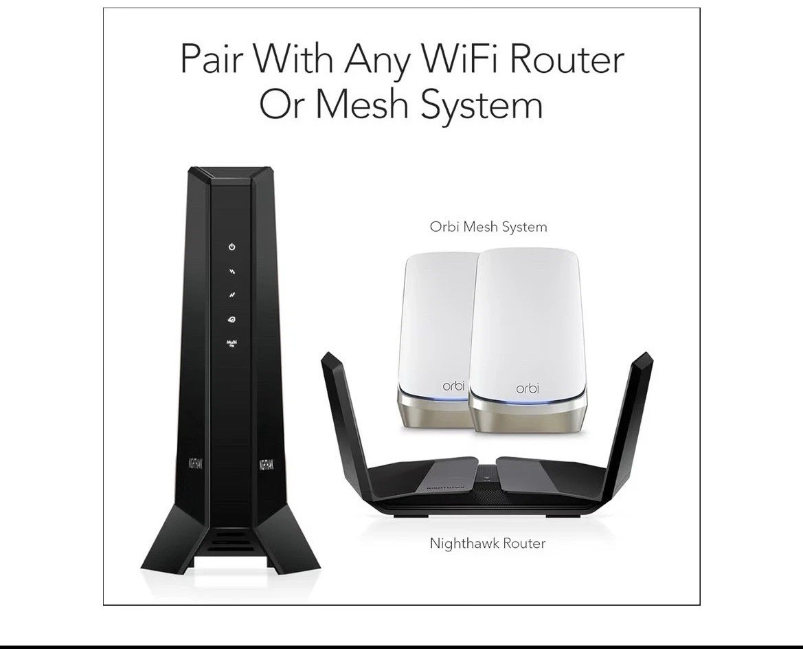 NETGEAR Nighthawk CM2000 DOCSIS 3.1 Mid/high-Split Cable Modem,Black-LN 2.5Gbps